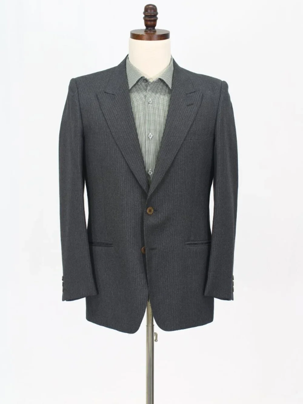 Formula 3 Marzotto 38R 33x29 Gray Full Suit 2-Button Stripe R966